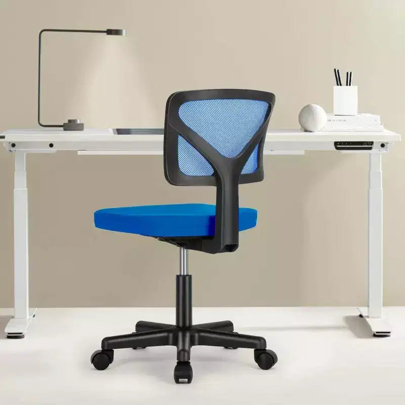 Chaise de bureau TUYOHW à roulettes en maille, croisée pivotante, avec hauteur réglable et soutien lombaire, chaise de jeu à dossier bas pour le bureau