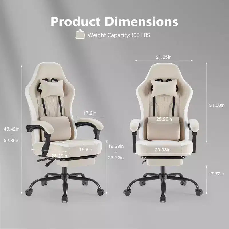 TUYOHW Microfiber Swivel Criss Cross Chair on Wheels,Office Chair with Removable Headrest and Waist Pillow,Gaming Chair for Office