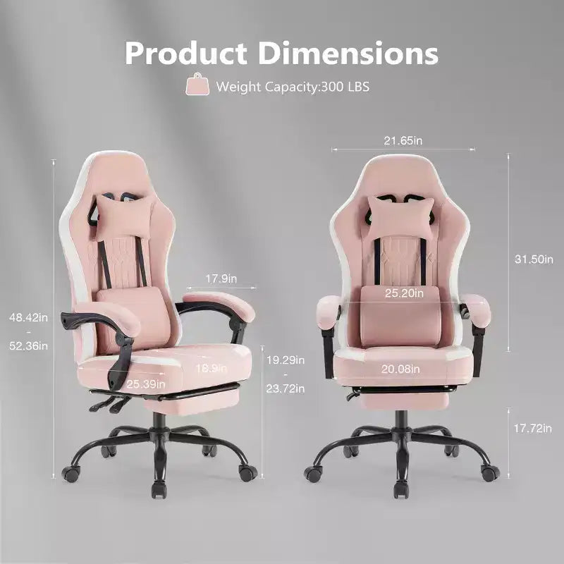 TUYOHW Microfiber Swivel Criss Cross Chair on Wheels,Office Chair with Removable Headrest and Waist Pillow,Gaming Chair for Office