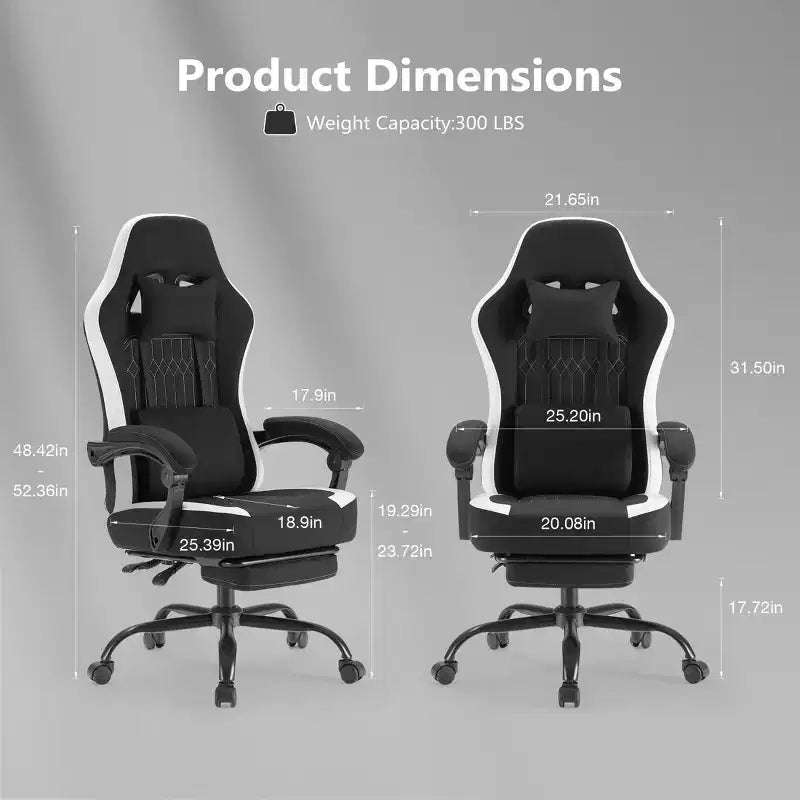 TUYOHW Microfiber Swivel Criss Cross Chair on Wheels,Office Chair with Removable Headrest and Waist Pillow,Gaming Chair for Office