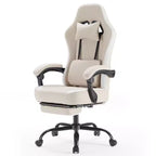TUYOHW Microfiber Swivel Criss Cross Chair on Wheels,Office Chair with Removable Headrest and Waist Pillow,Gaming Chair for Office