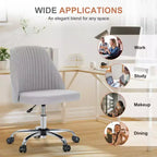 TUYOHW Swivel Criss Cross Chair on Wheels,Office Chair with Adjustable Height and Lumbar Support,Armless Gaming Chair for Office