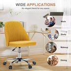 TUYOHW Swivel Criss Cross Chair on Wheels,Office Chair with Adjustable Height and Lumbar Support,Armless Gaming Chair for Office