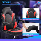 TUYOHW PU Leather Swivel Criss Cross Chair on Wheels with S-Shaped Backrest,Office Chair with Lumbar Support,Gaming Chair for Office