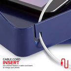 Étagère de chevet Modern Innovations avec passe-câble et porte-gobelet (Bleu marine)