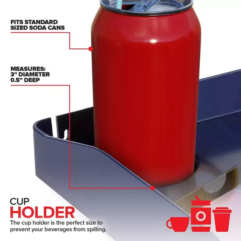 Étagère de chevet Modern Innovations avec passe-câble et porte-gobelet (Bleu marine)