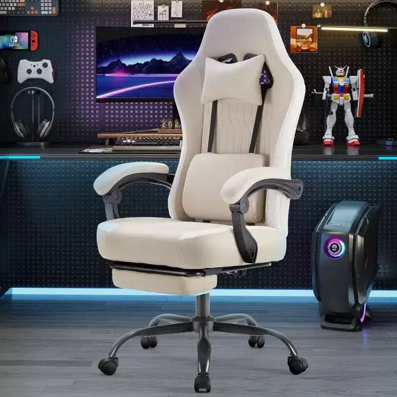 TUYOHW Ergonomic Office Chair with Pocket Spring Seat,300LB Capacity Gaming Chair with Adjustable Lumbar Pillow & Footrest for Adult,Student