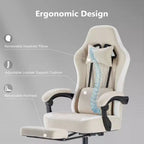 TUYOHW Ergonomic Office Chair with Pocket Spring Seat,300LB Capacity Gaming Chair with Adjustable Lumbar Pillow & Footrest for Adult,Student
