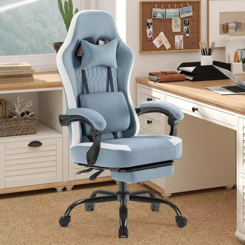 TUYOHW Ergonomic Office Chair with Pocket Spring Seat,300LB Capacity Gaming Chair with Adjustable Lumbar Pillow & Footrest for Adult,Student