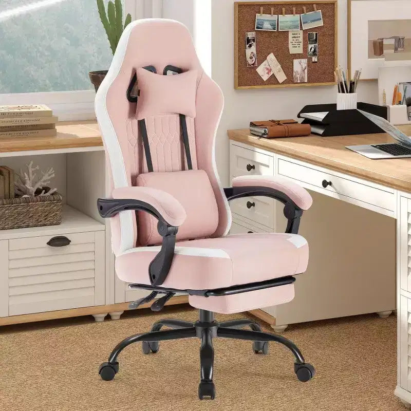 TUYOHW Ergonomic Office Chair with Pocket Spring Seat,300LB Capacity Gaming Chair with Adjustable Lumbar Pillow & Footrest for Adult,Student