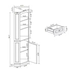 JVNOXK68 Armoire d'angle haute style bar rustique, meuble de rangement d'angle autoportant avec 1 porte, 1 tiroir et étagères réglables Blanc