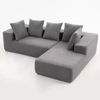 Canapé modulaire Whisen moderne en L, canapé-lit entièrement en mousse compressée avec coussins moelleux, 5 oreillers
