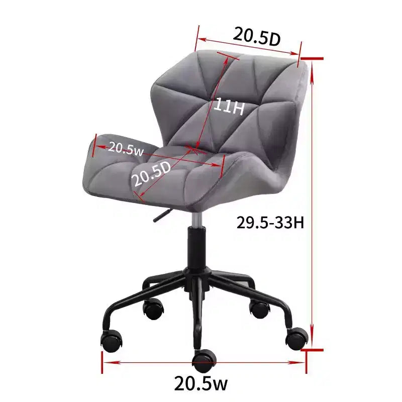 Homy Casa Chaise de bureau pivotante réglable avec siège rembourré en velours pour bureau à domicile ou chambre à coucher