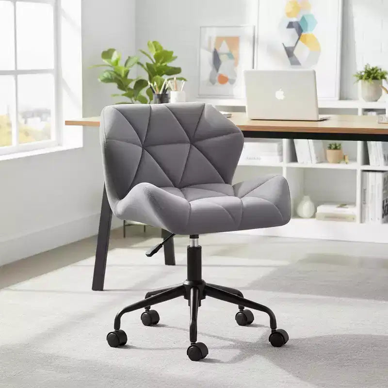 Homy Casa Chaise de bureau pivotante réglable avec siège rembourré en velours pour bureau à domicile ou chambre à coucher