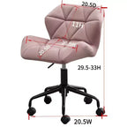Homy Casa Chaise de bureau pivotante réglable avec siège rembourré en velours pour bureau à domicile ou chambre à coucher