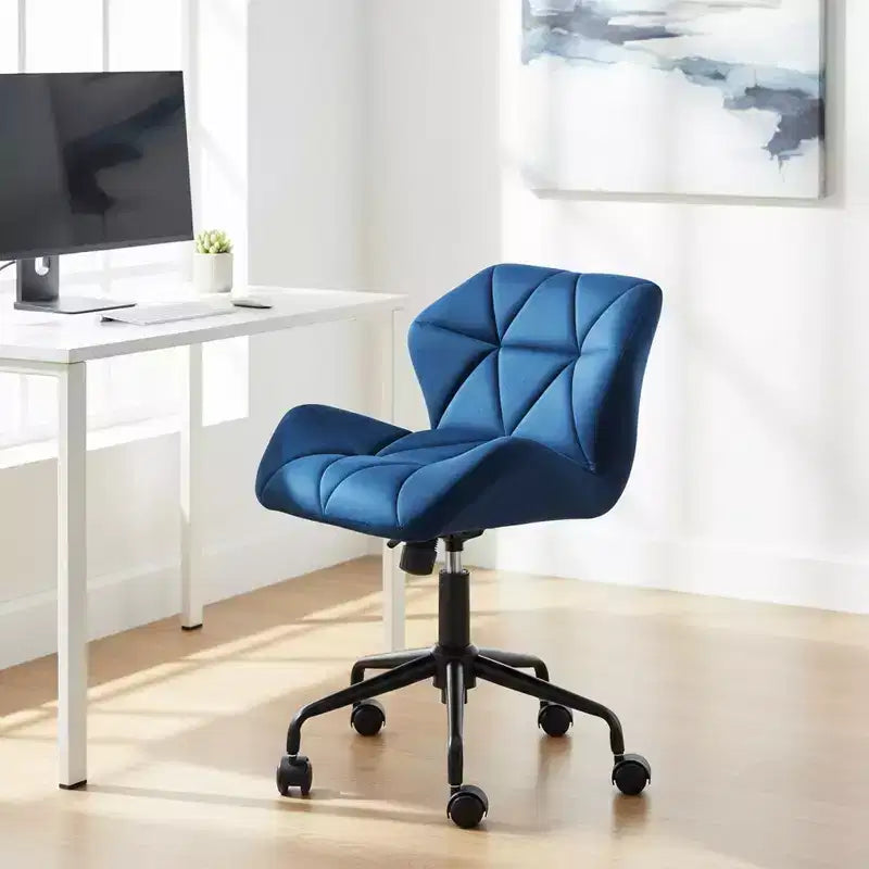 Homy Casa Chaise de bureau pivotante réglable avec siège rembourré en velours pour bureau à domicile ou chambre à coucher