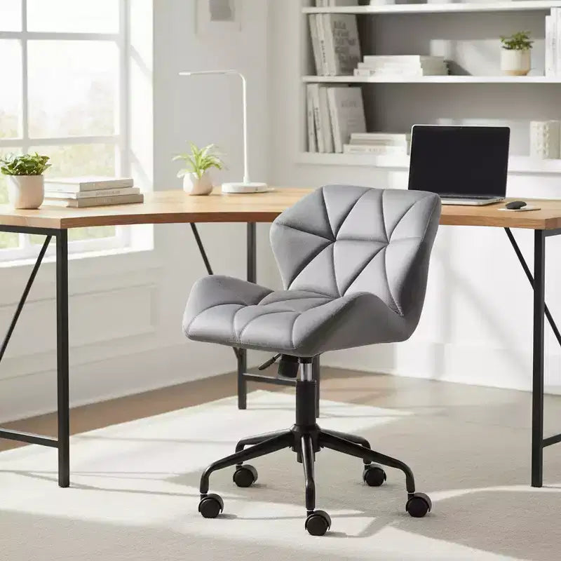 Homy Casa Chaise de bureau pivotante réglable avec siège rembourré en velours pour bureau à domicile ou chambre à coucher