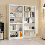 Bibliothèque haute de 180 cm, étagère en bois à 5 niveaux, rangement ouvert, bibliothèque moderne blanche, étagères de présentation sur pied pour salon