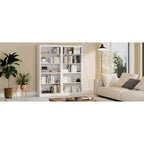 Bibliothèque haute de 180 cm, étagère en bois à 5 niveaux, rangement ouvert, bibliothèque moderne blanche, étagères de présentation sur pied pour salon
