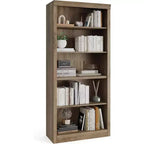 Bibliothèque haute de 180 cm, étagère en bois à 5 niveaux, rangement ouvert, bibliothèque moderne blanche, étagères de présentation sur pied pour salon