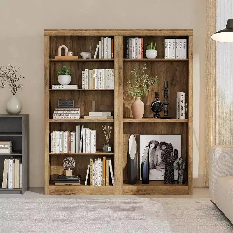 Bibliothèque haute de 180 cm, étagère en bois à 5 niveaux, rangement ouvert, bibliothèque moderne blanche, étagères de présentation sur pied pour salon
