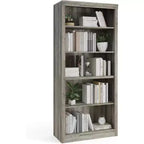 Bibliothèque haute de 180 cm, étagère en bois à 5 niveaux, rangement ouvert, bibliothèque moderne blanche, étagères de présentation sur pied pour salon