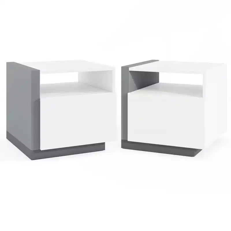 Costway Tables de chevet, lot de 2, table de chevet moderne minimaliste avec compartiment ouvert