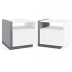 Costway Tables de chevet, lot de 2, table de chevet moderne minimaliste avec compartiment ouvert