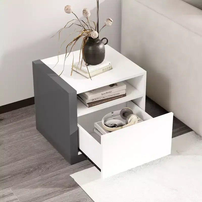Costway Tables de chevet, lot de 2, table de chevet moderne minimaliste avec compartiment ouvert