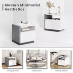 Costway Tables de chevet, lot de 2, table de chevet moderne minimaliste avec compartiment ouvert