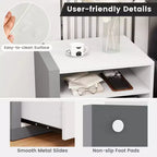 Costway Tables de chevet, lot de 2, table de chevet moderne minimaliste avec compartiment ouvert