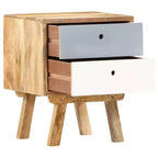 vidaXL Table de chevet 40 x 35 x 50 cm Bois de manguier massif