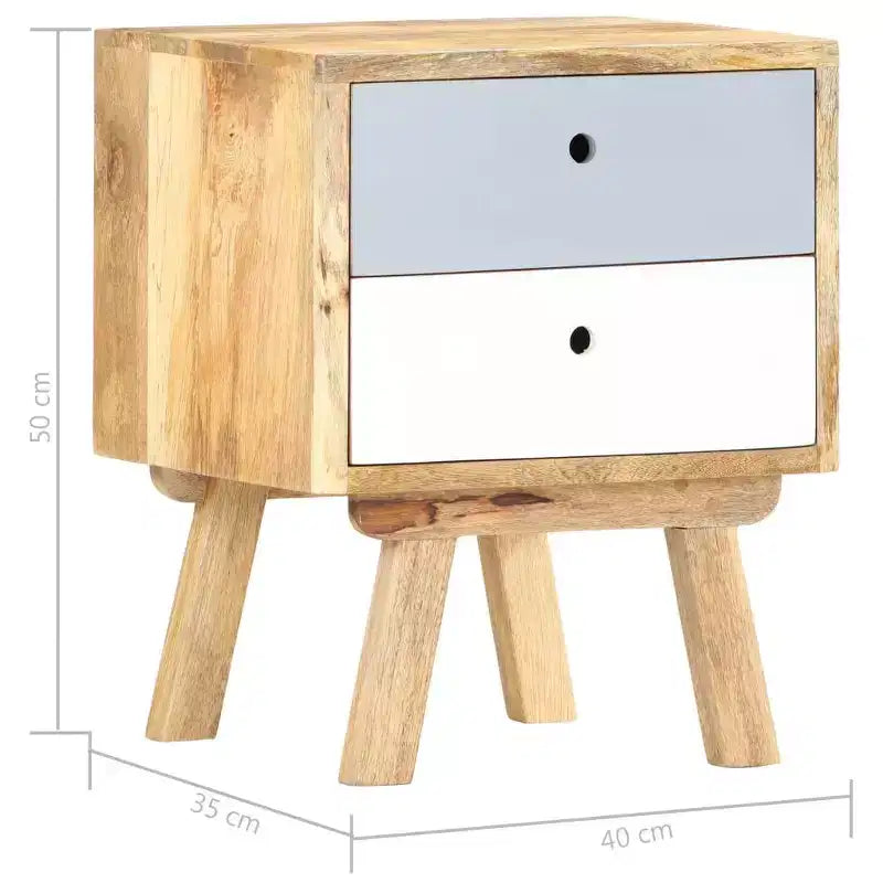 vidaXL Table de chevet 40 x 35 x 50 cm Bois de manguier massif
