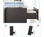 Commode haute de chambre à coucher avec 5 tiroirs, commode en bois avec poignées dorées, armoire de rangement en bois et tiroirs de rangement pour salon