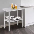Table de travail en acier inoxydable COZONY avec étagère inférieure, table de préparation commerciale pour la cuisine et l'usage général