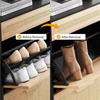 GustoWave Meuble à chaussures slim en rotin à 3 niveaux pour entrée, couloir, porche