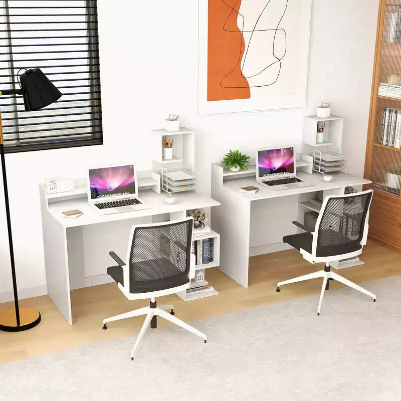 Bureau informatique moderne Costway 48 avec huche et étagères de rangement pour le bureau à domicile