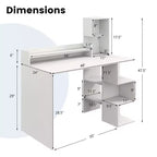 Bureau informatique moderne Costway 48 avec huche et étagères de rangement pour le bureau à domicile