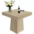 Table à manger carrée quatre personnes de 80 cm, style moderne, base en bois, adaptée aux salles à manger, salons et appartements