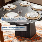 Table à manger carrée quatre personnes de 80 cm, style moderne, base en bois, adaptée aux salles à manger, salons et appartements