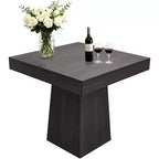 Table à manger carrée quatre personnes de 80 cm, style moderne, base en bois, adaptée aux salles à manger, salons et appartements