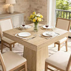 Table à manger carrée quatre personnes de 80 cm, style moderne, base en bois, adaptée aux salles à manger, salons et appartements