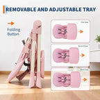 Chaise haute pliable pour bébés et tout-petits, réglable en hauteur/dossier/repose-pieds, avec plateau amovible, pliage rapide