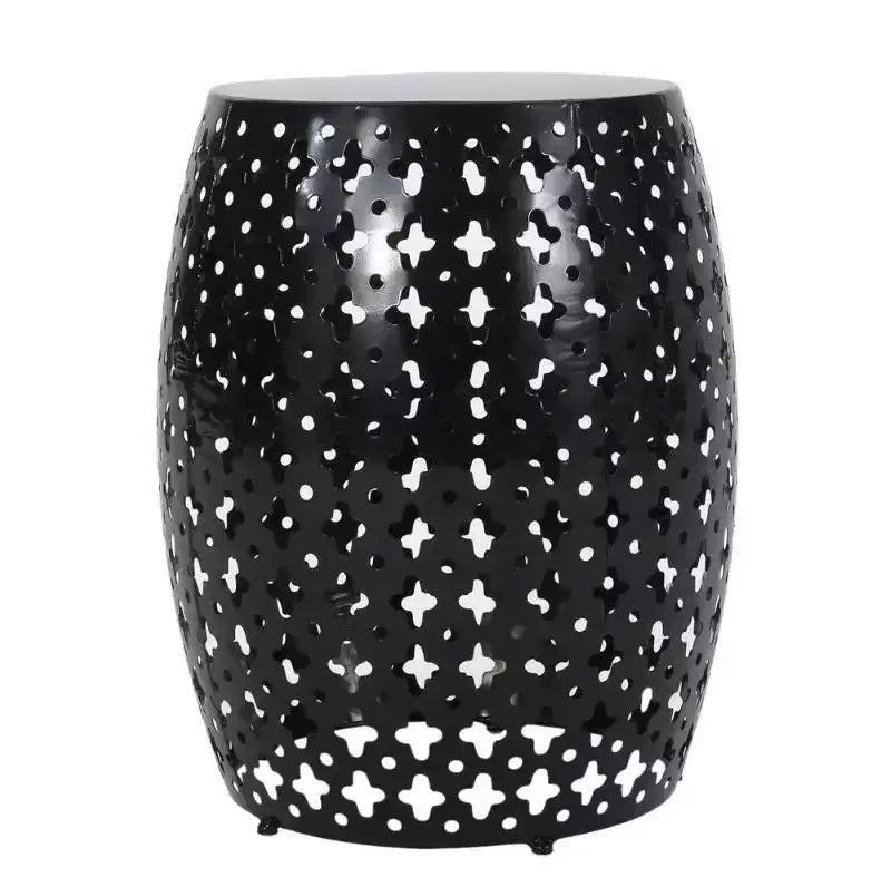Large Metal Side Table - Black Finish for Living Room/Patio