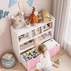 Organisateur de rangement pour jouets, étagère à livres pour enfants, armoire de rangement pour jouets, bibliothèque pour tout-petits pour chambre d'enfant, chambre à coucher, chambre de bébé, salon
