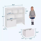 Organisateur de rangement pour jouets, étagère à livres pour enfants, armoire de rangement pour jouets, bibliothèque pour tout-petits pour chambre d'enfant, chambre à coucher, chambre de bébé, salon