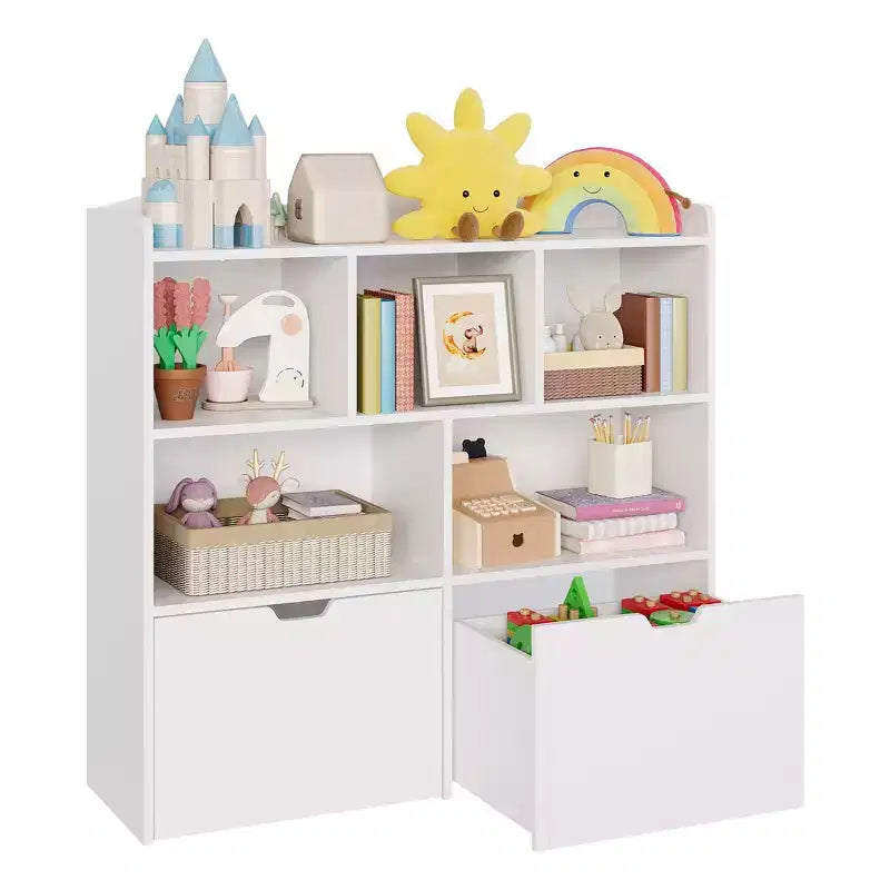 Organisateur de rangement pour jouets, étagère à livres pour enfants, armoire de rangement pour jouets, bibliothèque pour tout-petits pour chambre d'enfant, chambre à coucher, chambre de bébé, salon