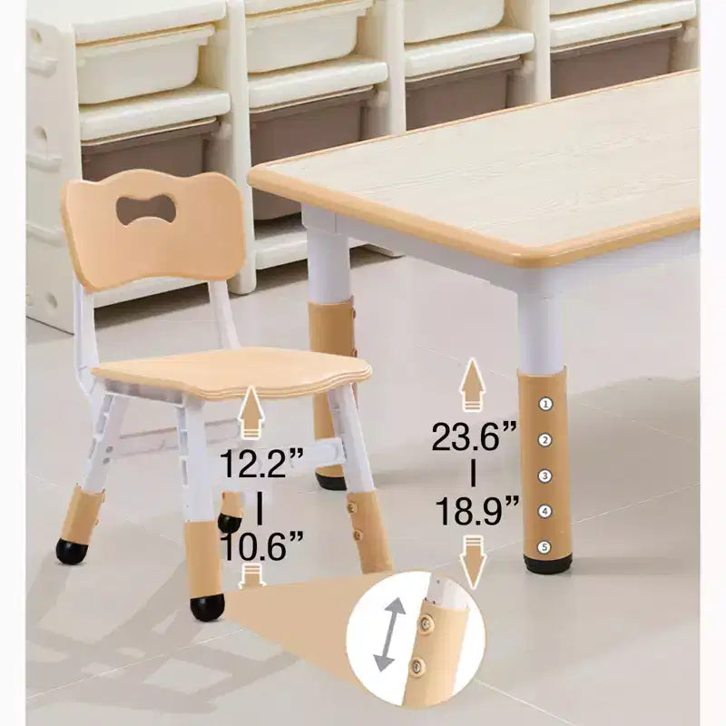 Ensemble table et 6 chaises pour enfants, réglable en hauteur, bureau multifonctionnel, chaises ergonomiques, pour salles de classe, garderies