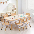 Ensemble table et 6 chaises pour enfants, réglable en hauteur, bureau multifonctionnel, chaises ergonomiques, pour salles de classe, garderies