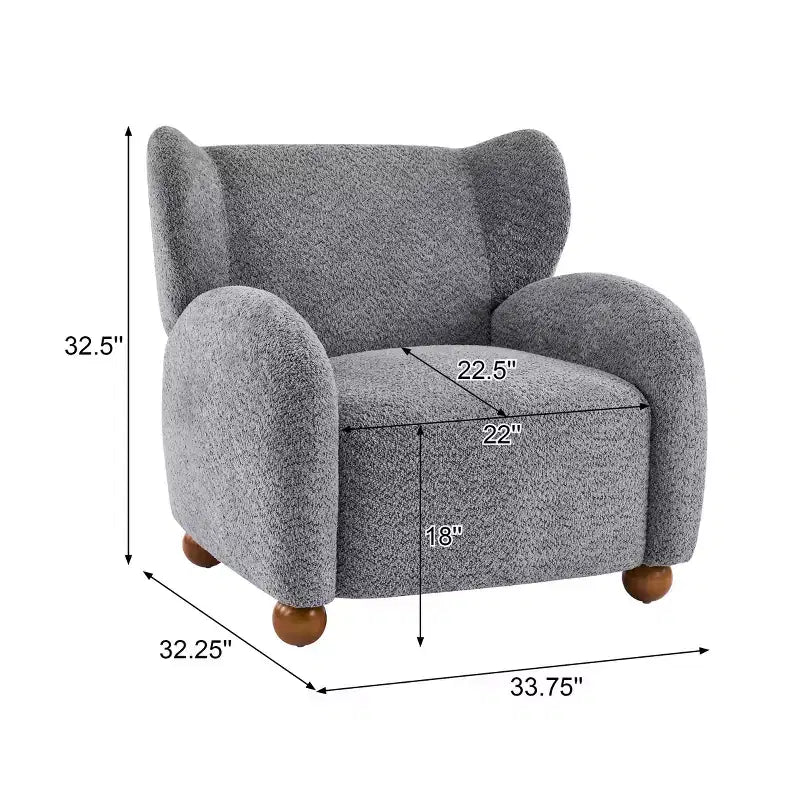 Christopher Knight Home Greer Modern Wooden Upholstered Wingback Accent Chair